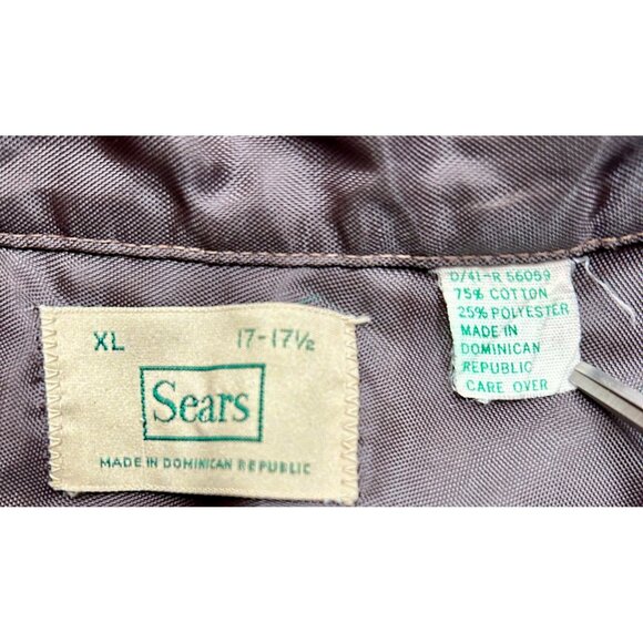 VINTAGE SEARS Men's Cozy Dadcore Flannel Shirt XL Plaid Brown Lined Button-Up Sz - Picture 4 of 5